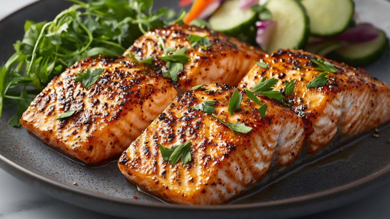 Garlic Habanero Honey Glazed Grilled Salmon